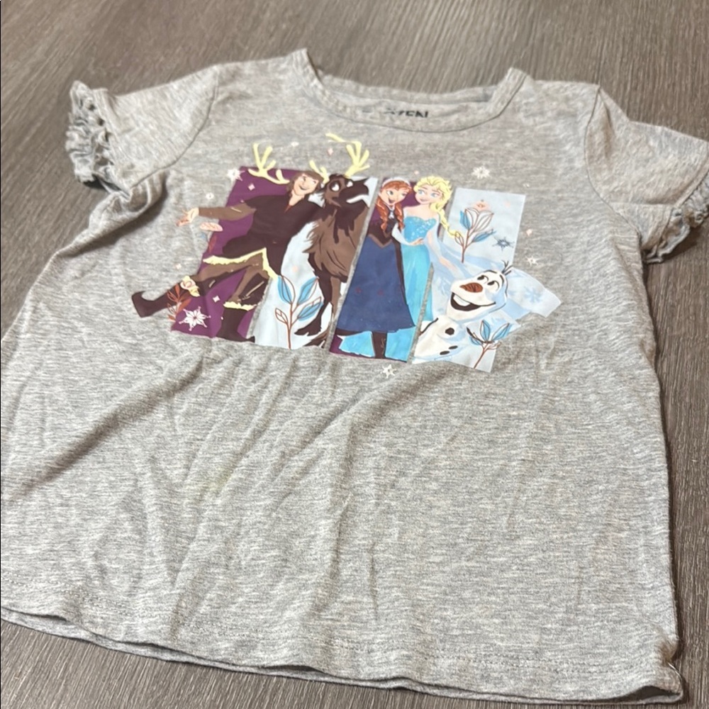 Disney Frozen Gray Short Sleeve Kids Tee